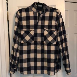 JCREW QUARTER ZIP FLANNEL